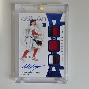 Flawless Marcelo Mayer Baseball Card Triple Patch Mastercraft 1/15